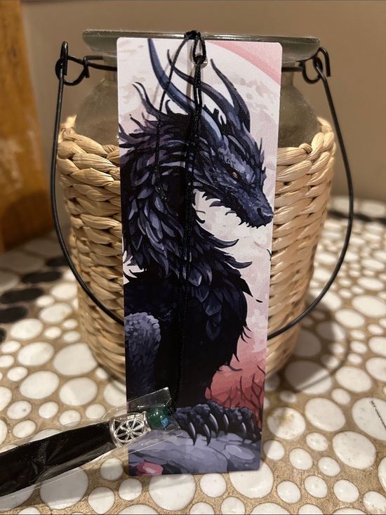 Other - Black Dragon Acrylic Bookmark with Tassel